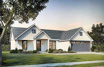 Contemporary Farmhouse Elevation of Plan 84716