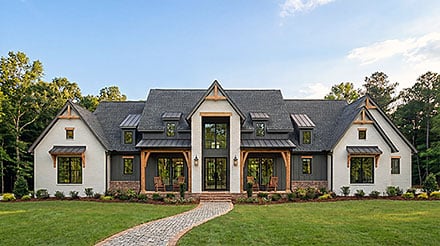 Contemporary Craftsman Farmhouse New American Elevation of Plan 84725