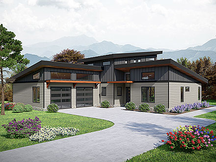 Contemporary Modern Elevation of Plan 84800