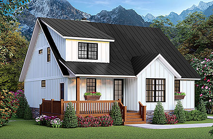 Cottage Country Craftsman New American Elevation of Plan 84807