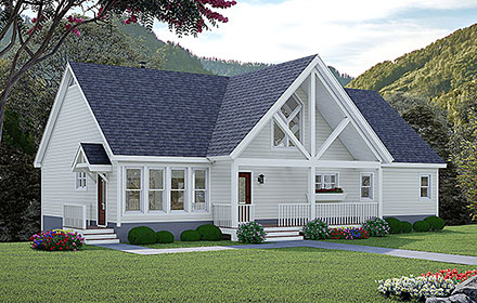Bungalow Country Craftsman Ranch Traditional Elevation of Plan 84809