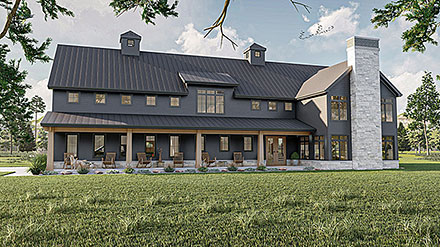 Barndominium Country Farmhouse Elevation of Plan 84918