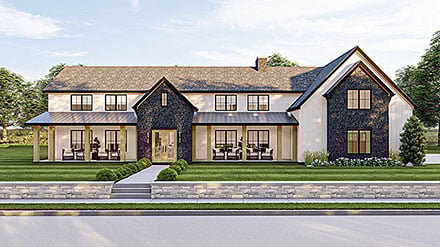 Barndominium, Country, Farmhouse House Plan 84930 with 4 Beds, 4 Baths, 4 Car Garage