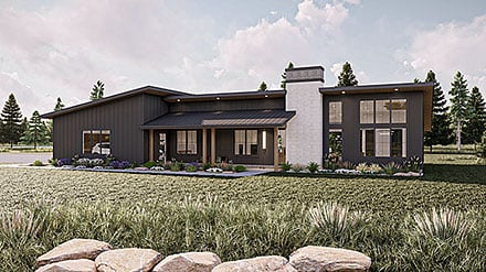 Barndominium, Modern House Plan 84934 with 3 Beds, 3 Baths, 4 Car Garage