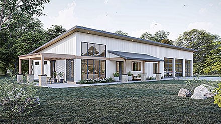 Contemporary, Modern House Plan 84946 with 4 Beds, 2 Baths, 3 Car Garage