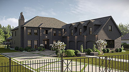 Colonial European Elevation of Plan 84957