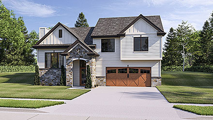 French Country Traditional Elevation of Plan 84972
