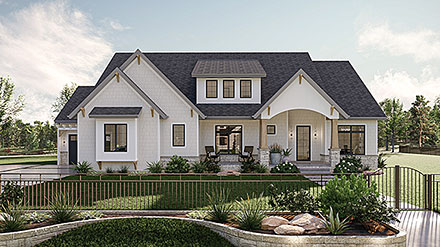 Cottage Country New American Style Elevation of Plan 84979
