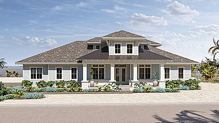 Coastal Cottage Country Southern Elevation of Plan 84980