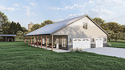 Barndominium Cabin Elevation of Plan 84982
