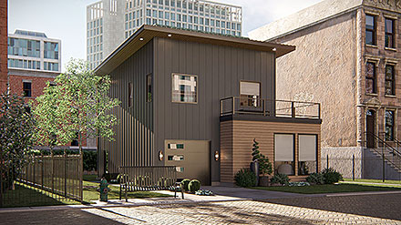 Contemporary Modern Elevation of Plan 84985