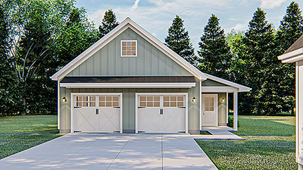 Contemporary Craftsman Farmhouse Elevation of Plan 84987