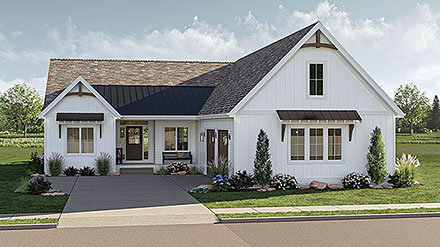 Country Craftsman Farmhouse New American Style Elevation of Plan 84988