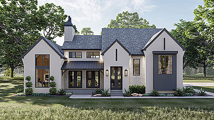 Contemporary Cottage European Elevation of Plan 84994