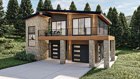Garage-Living Plan 84997