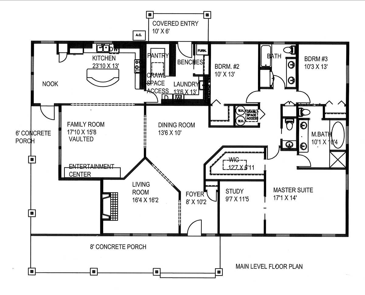 Craftsman Ranch Level One of Plan 85102