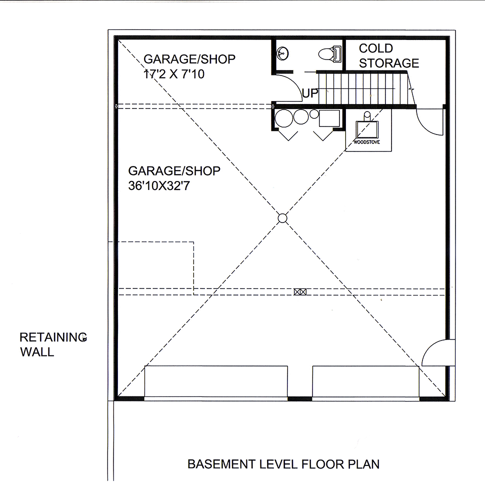 Coastal Craftsman Lower Level of Plan 85104