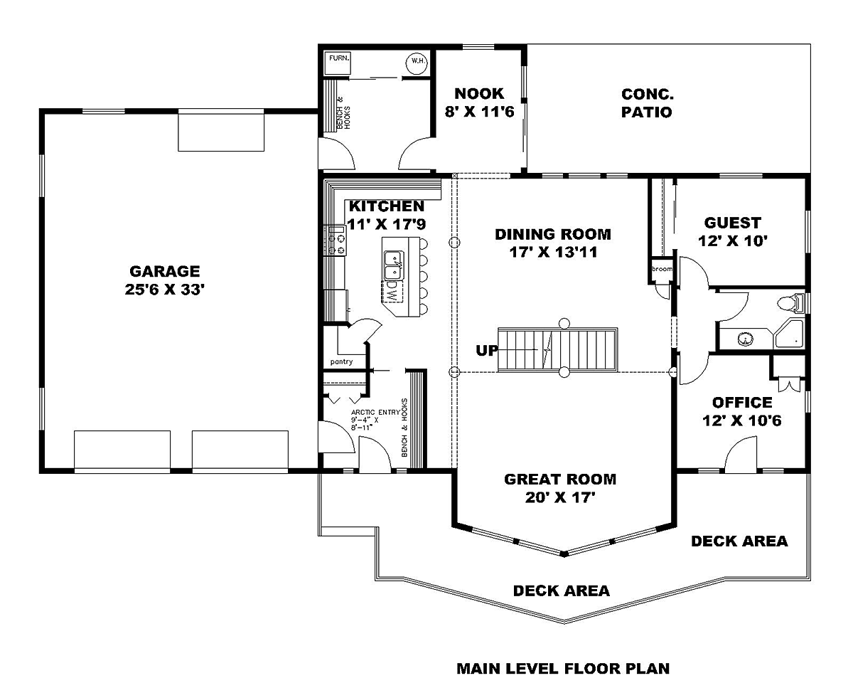 Cabin Craftsman Level One of Plan 85109