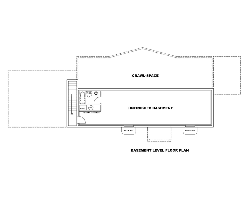 Ranch Lower Level of Plan 85116