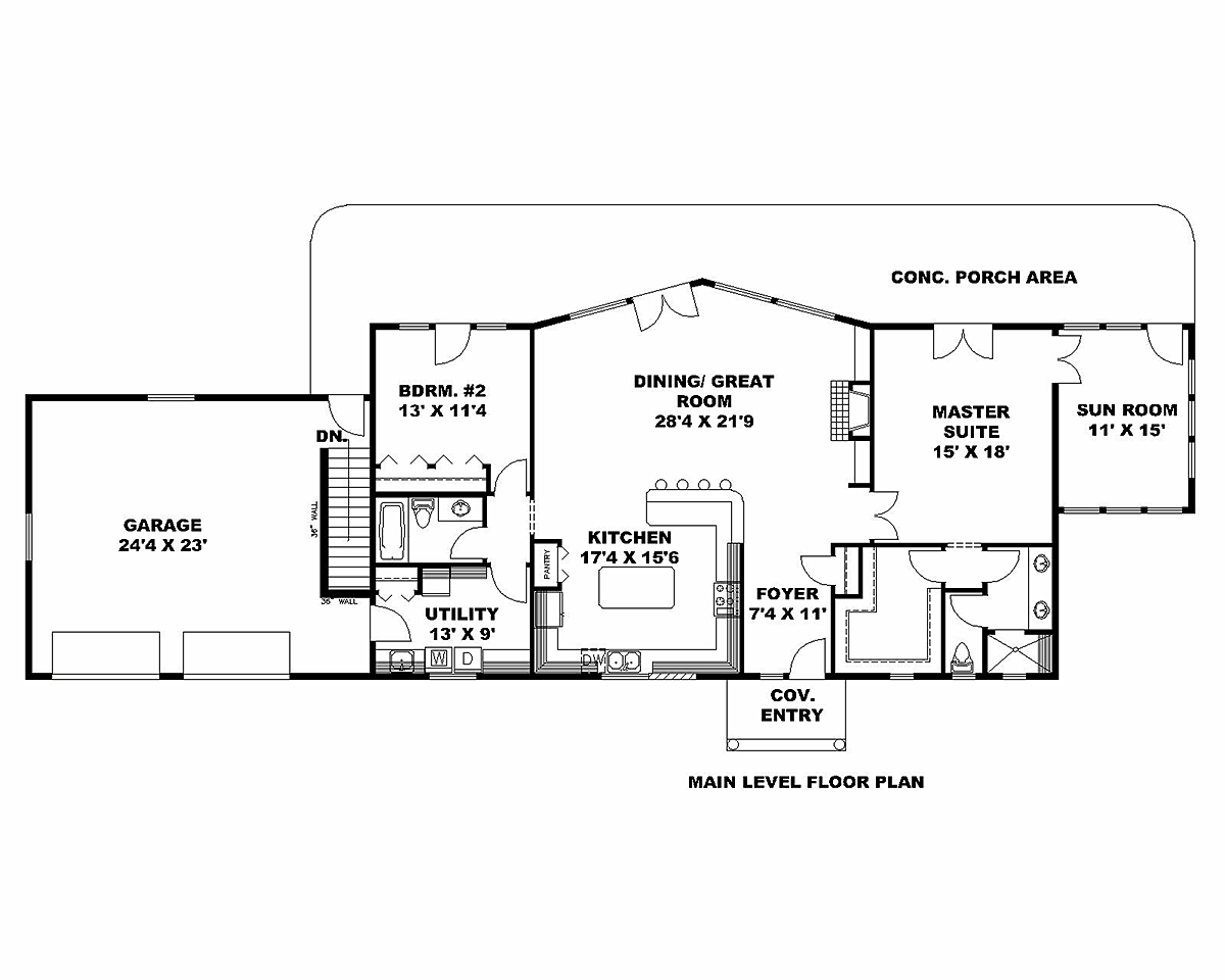 Ranch Level One of Plan 85116