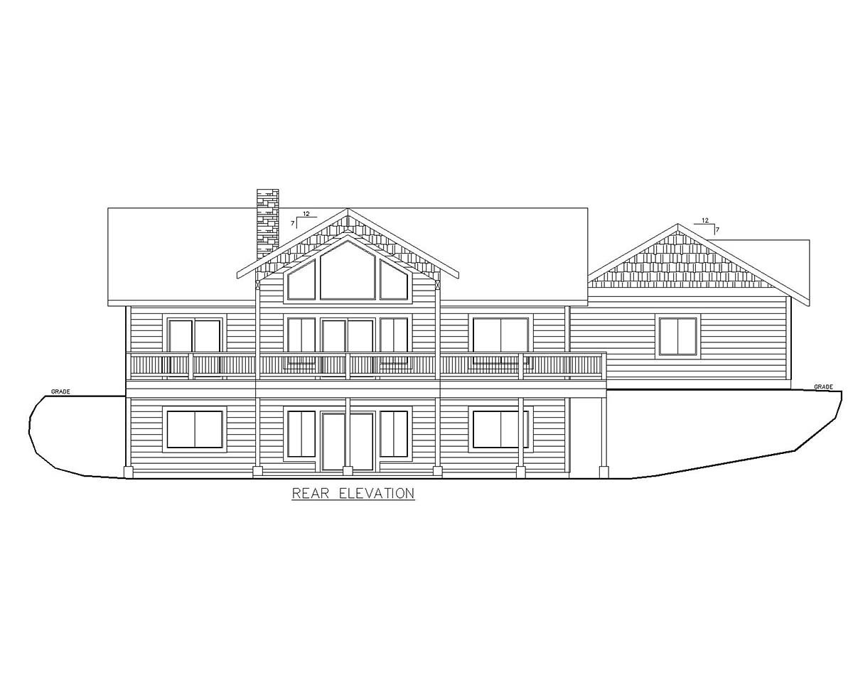 Craftsman Rear Elevation of Plan 85118