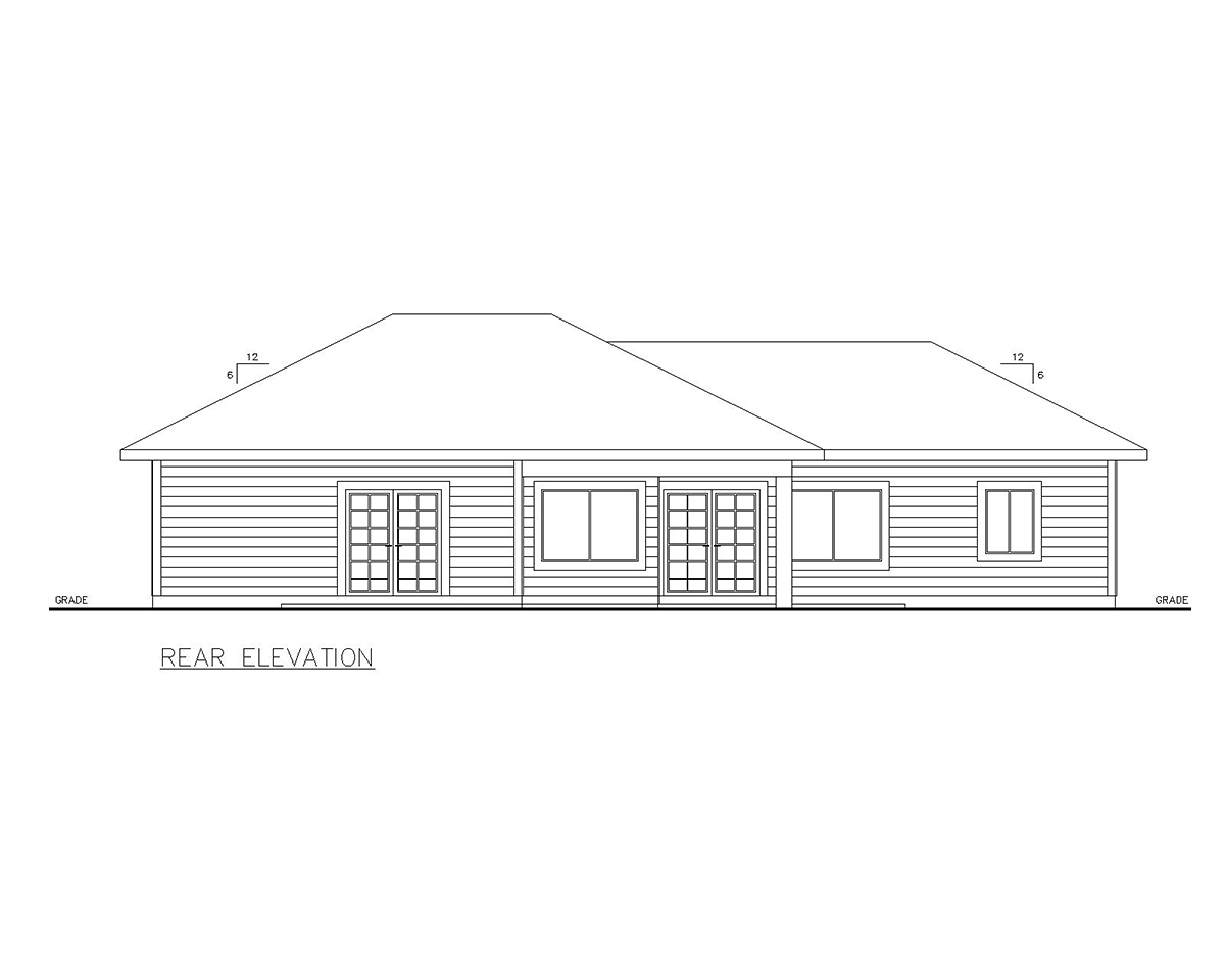 Ranch Traditional Rear Elevation of Plan 85119