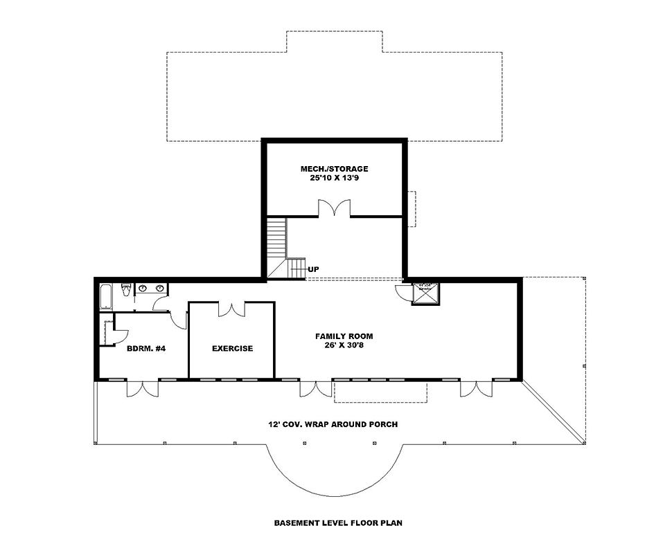 Contemporary Lower Level of Plan 85120