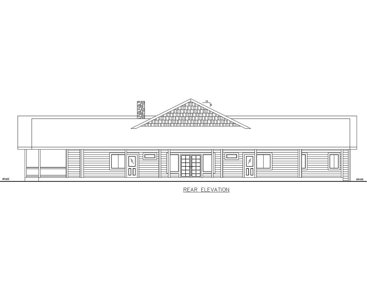 Contemporary Rear Elevation of Plan 85120