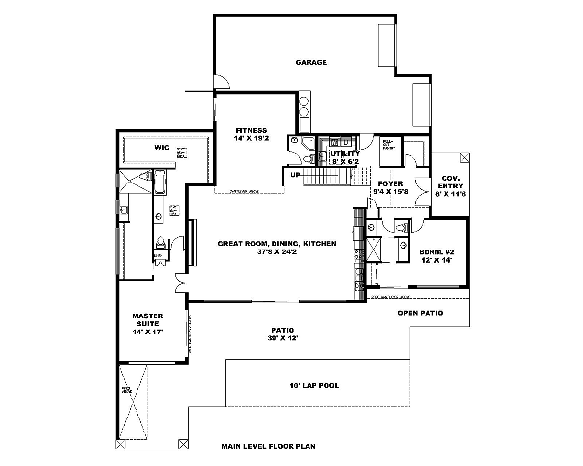 Contemporary Modern Level One of Plan 85125