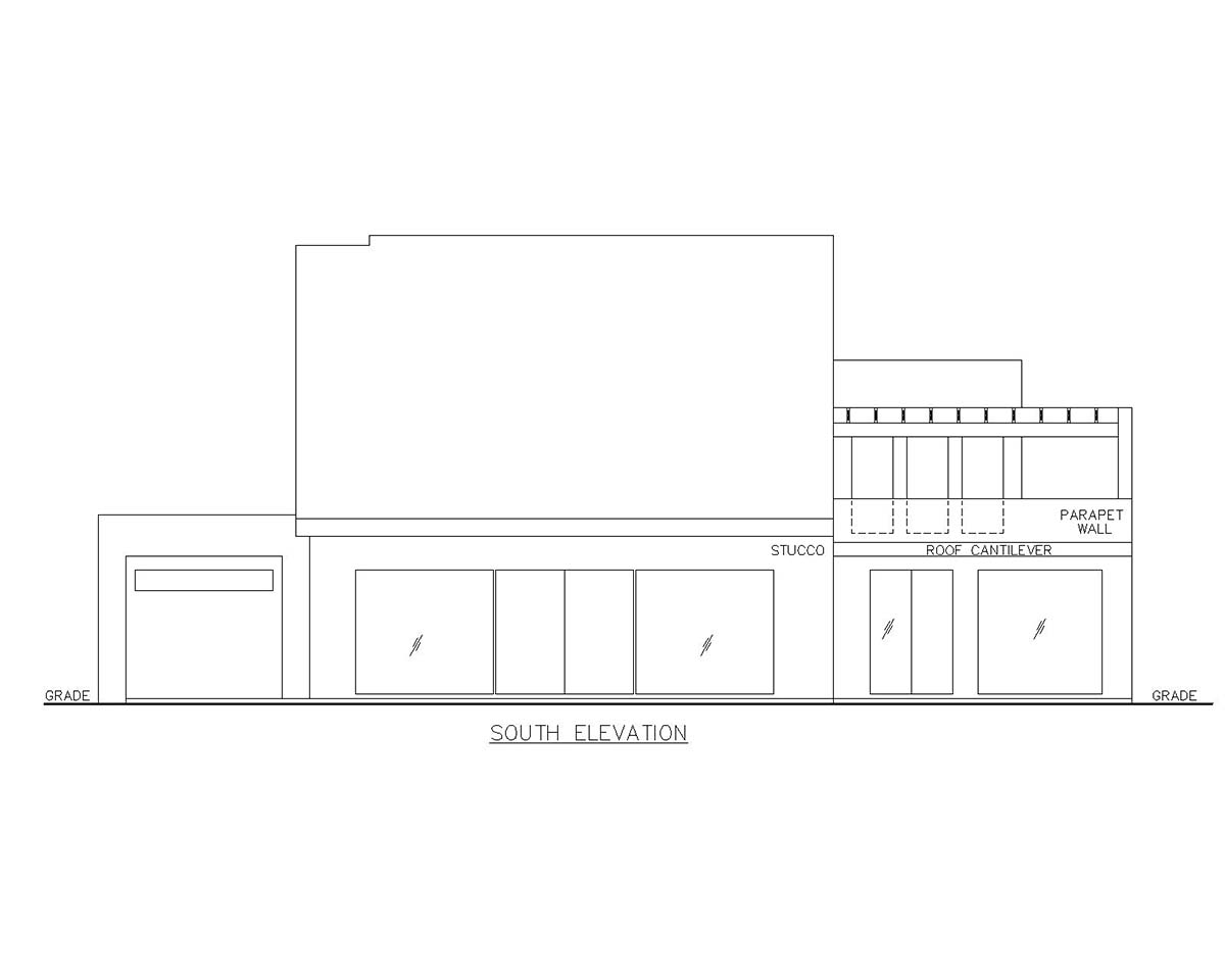 Contemporary Modern Rear Elevation of Plan 85125