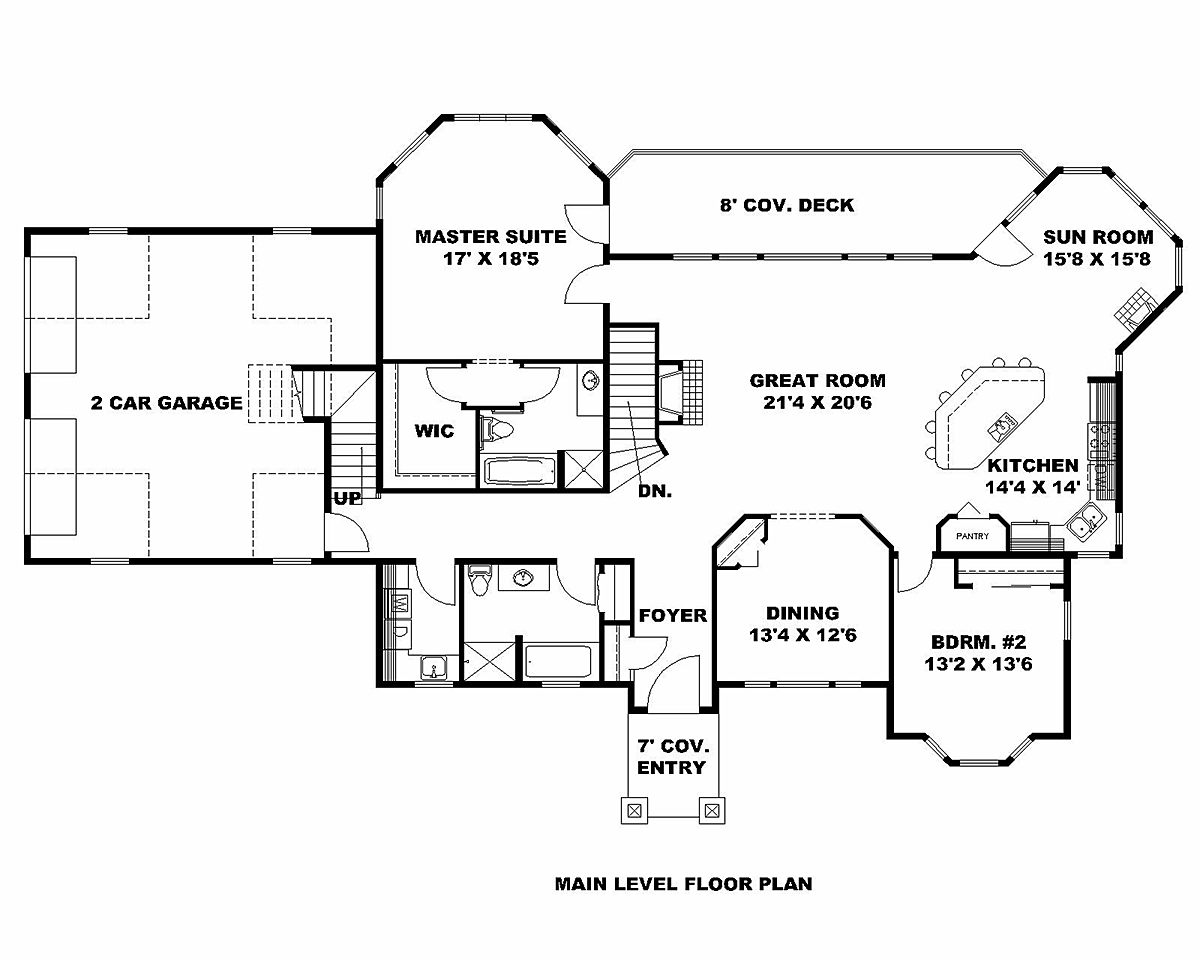 Country Craftsman Traditional Level One of Plan 85127