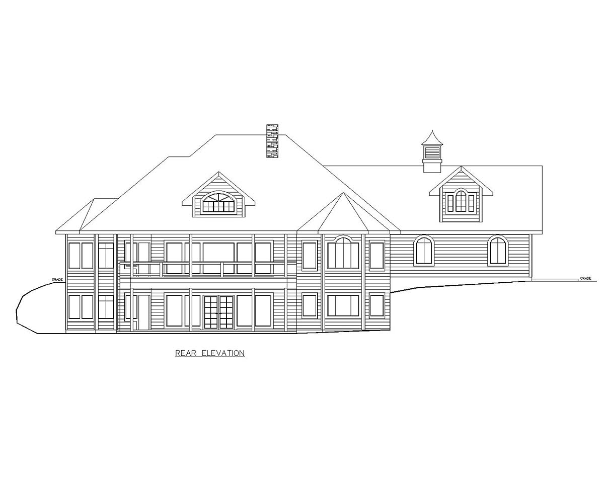 Country Craftsman Traditional Rear Elevation of Plan 85127