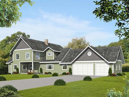 Ranch Traditional Elevation of Plan 85128