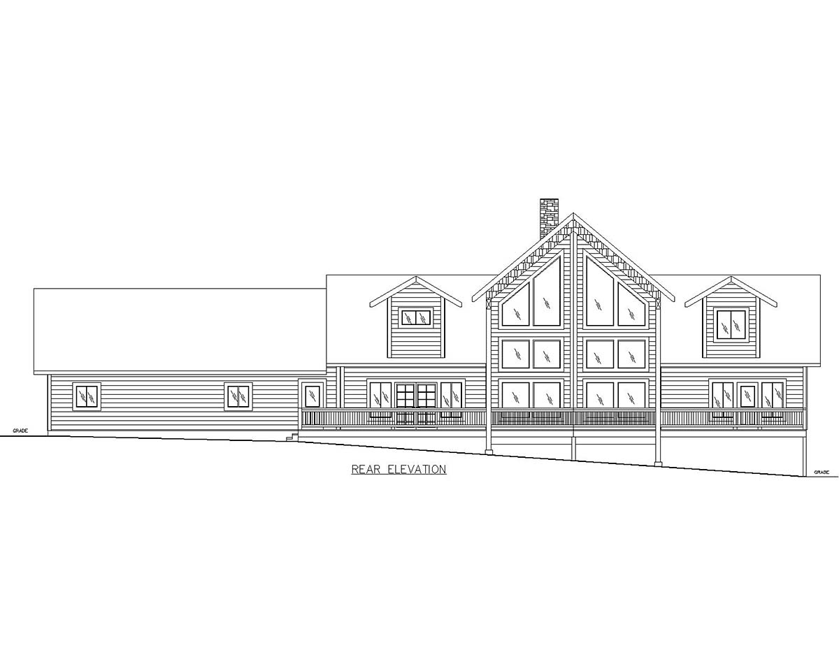 Ranch Traditional Rear Elevation of Plan 85128