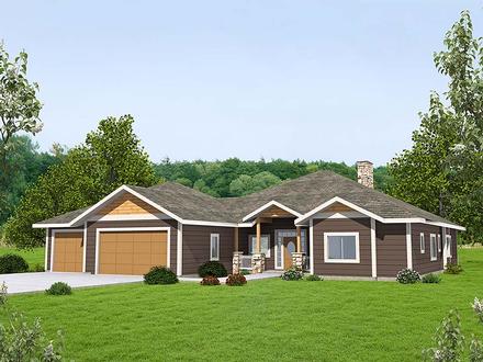 Ranch Traditional Elevation of Plan 85136