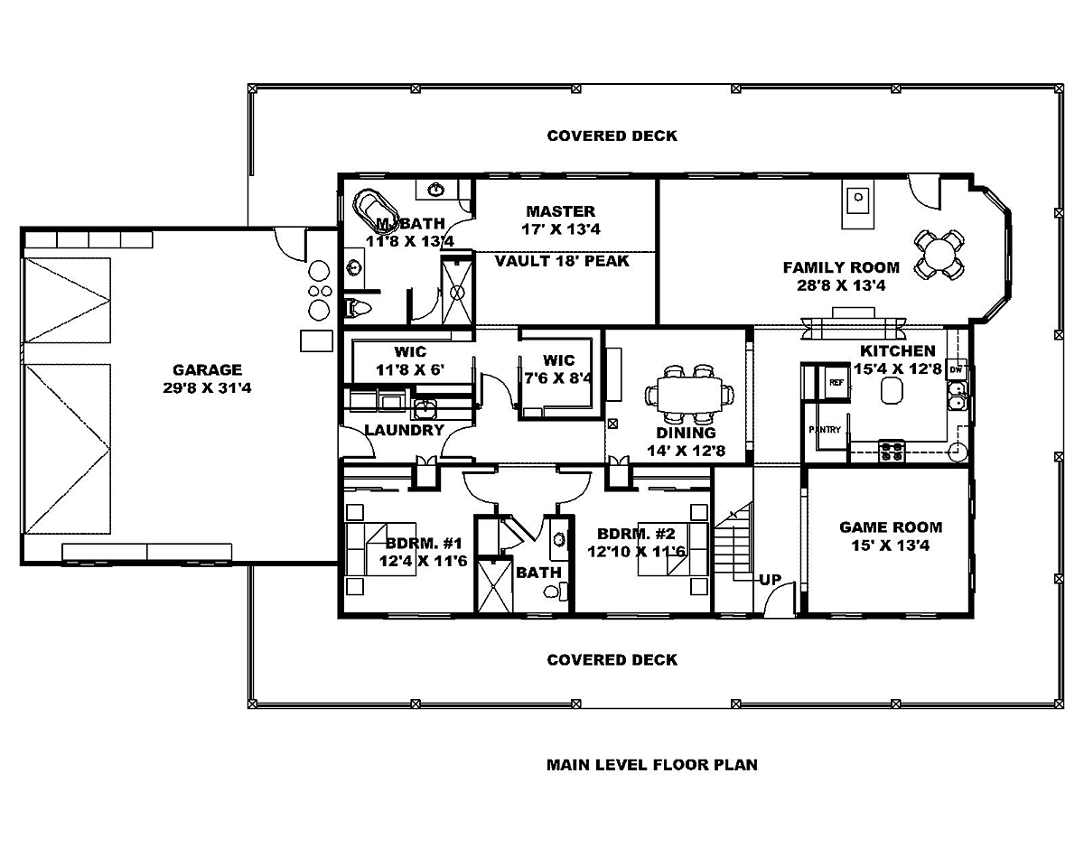 Country Farmhouse Ranch Level One of Plan 85138