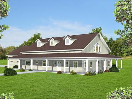 Country Farmhouse Ranch Elevation of Plan 85138