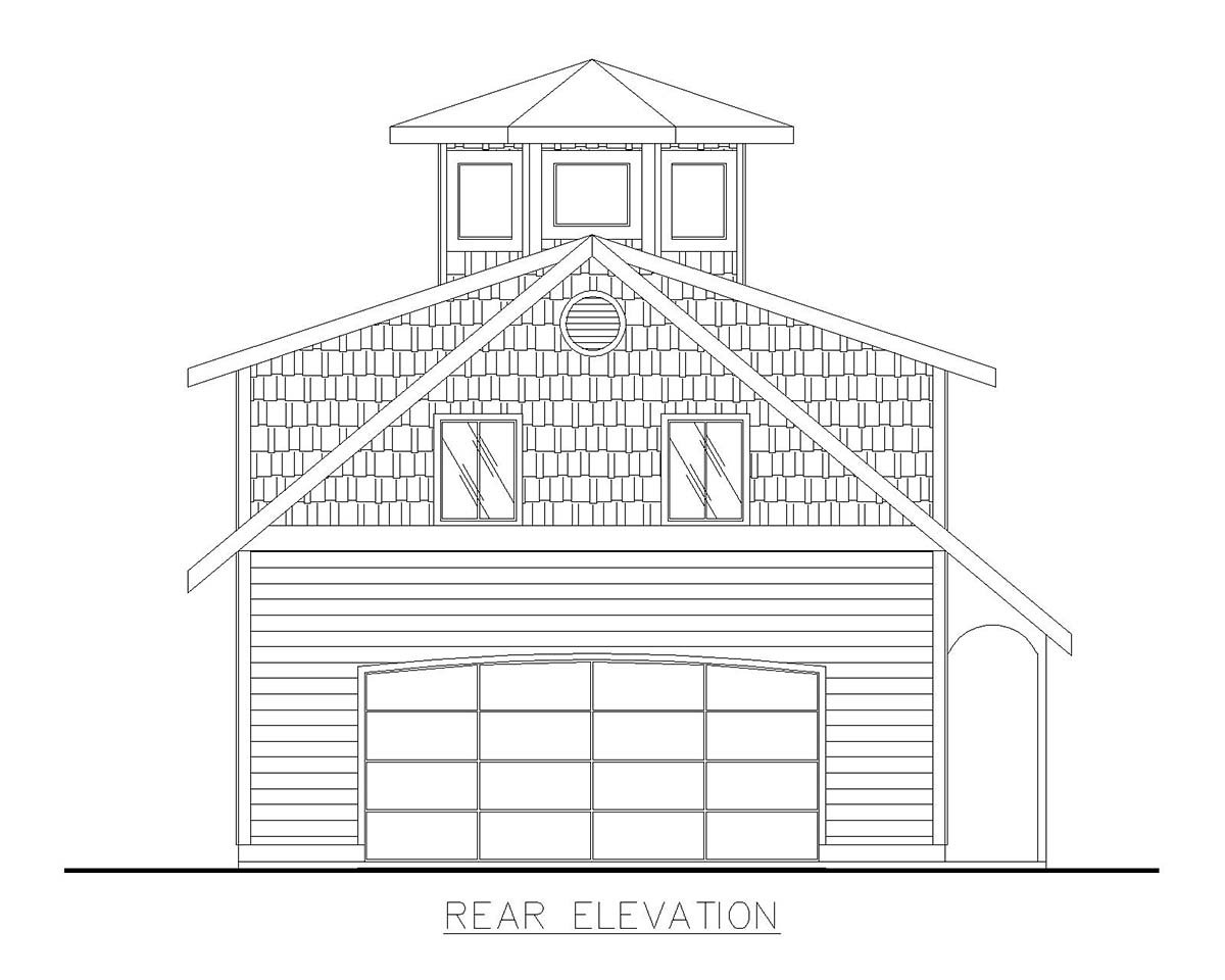 Country Rear Elevation of Plan 85139