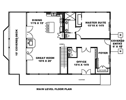 House Plan 85140 First Level Plan