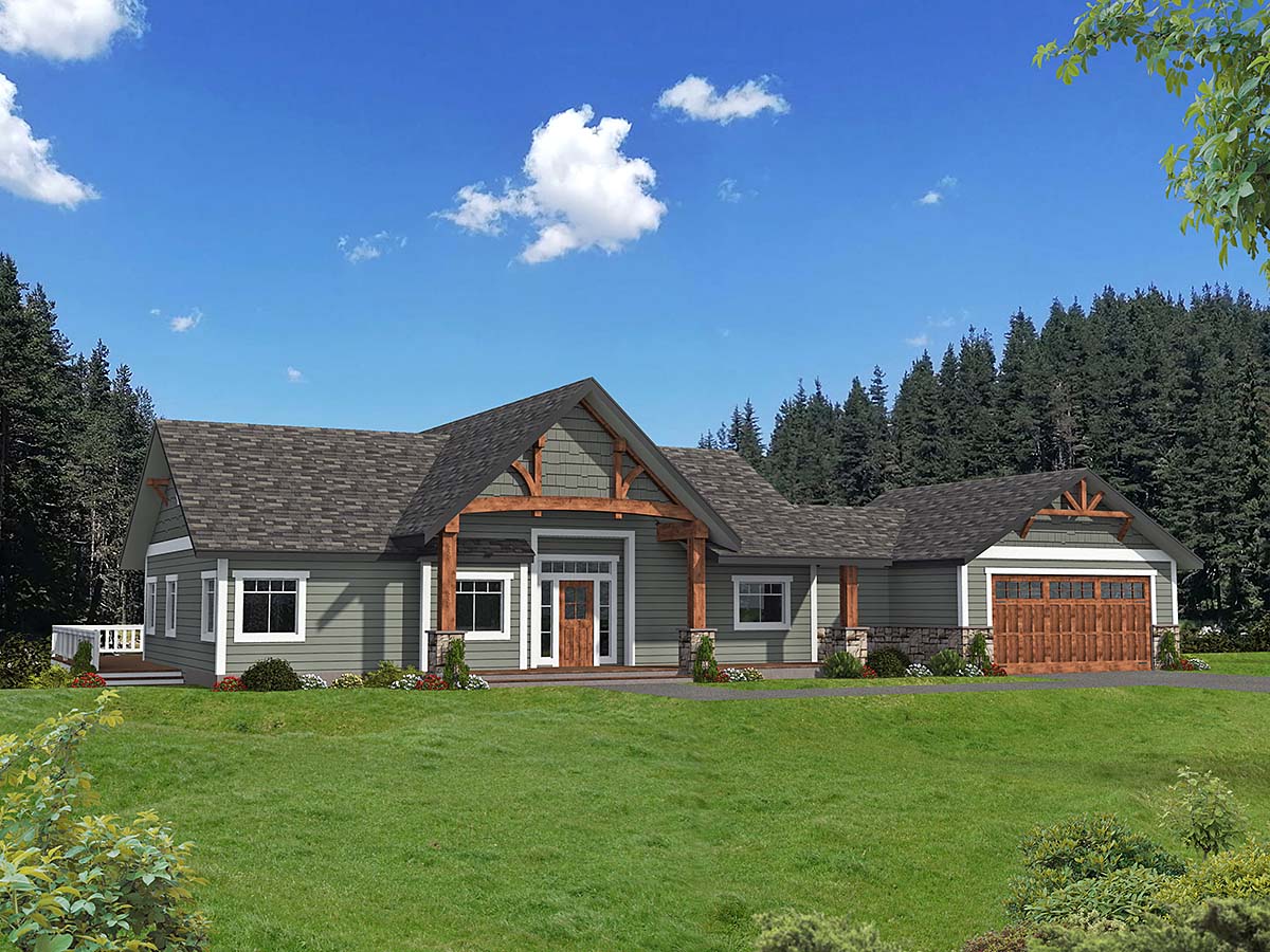 Coastal, Craftsman, Traditional Plan with 3443 Sq. Ft., 3 Bedrooms, 4 Bathrooms, 2 Car Garage Elevation