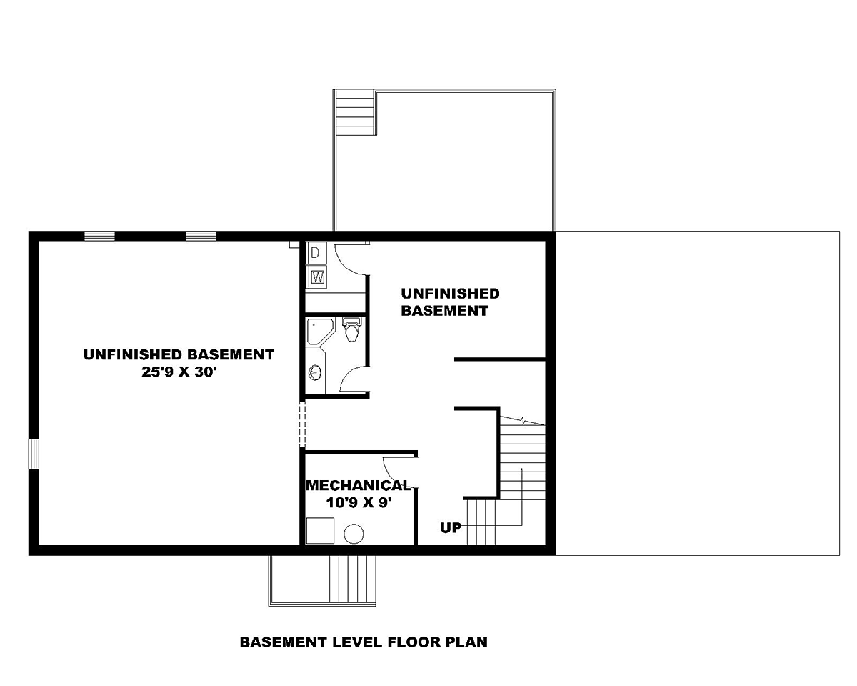 Ranch Traditional Lower Level of Plan 85143