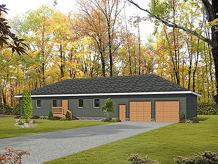 Ranch Traditional Elevation of Plan 85143