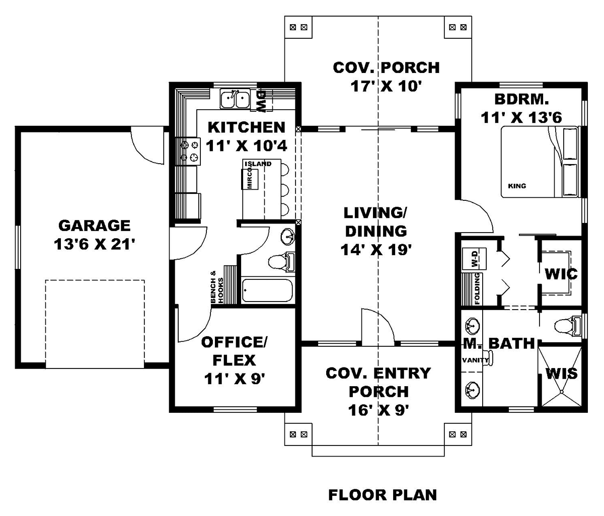 Cottage Ranch Traditional Level One of Plan 85153