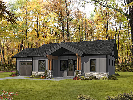 Cottage Ranch Traditional Elevation of Plan 85153