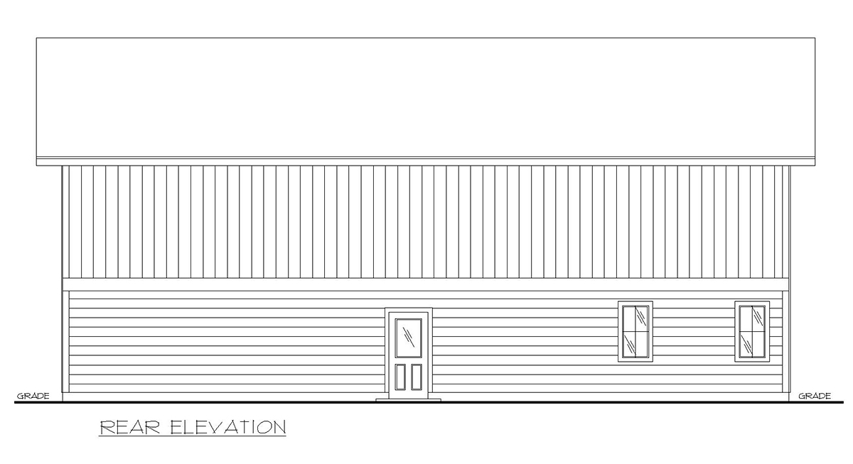 Craftsman Rear Elevation of Plan 85155