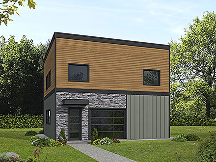 Contemporary Elevation of Plan 85158