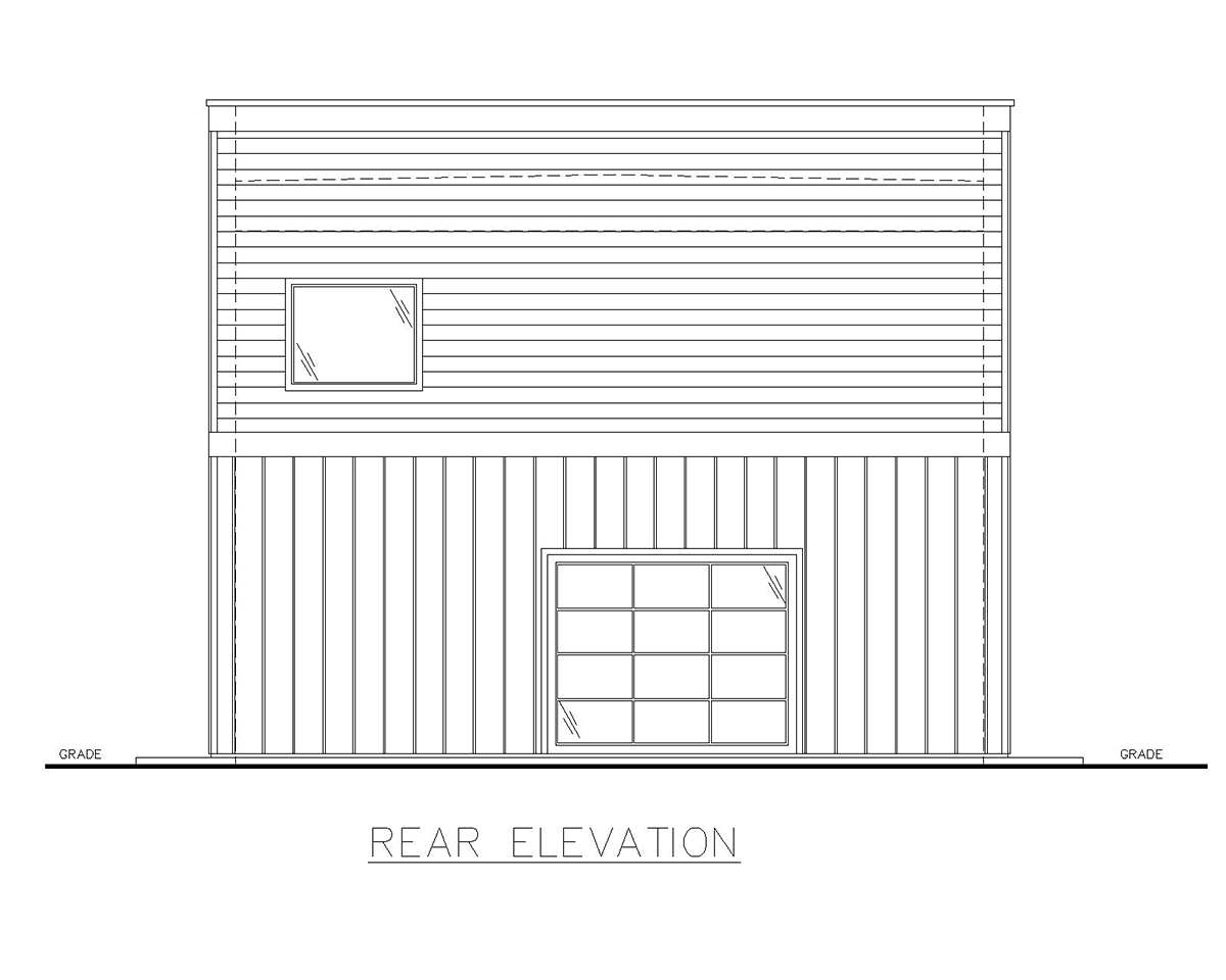 Contemporary Rear Elevation of Plan 85158