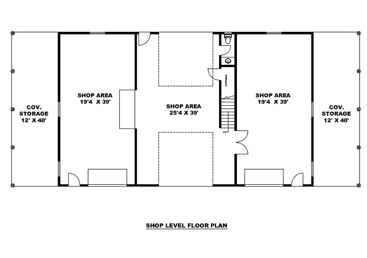 Barndominium Level One of Plan 85165