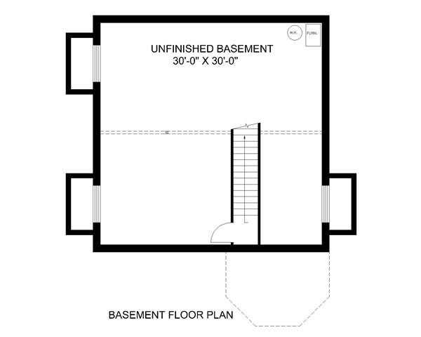 Country Farmhouse Victorian Lower Level of Plan 85200