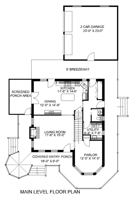 House Plan 85200 First Level Plan